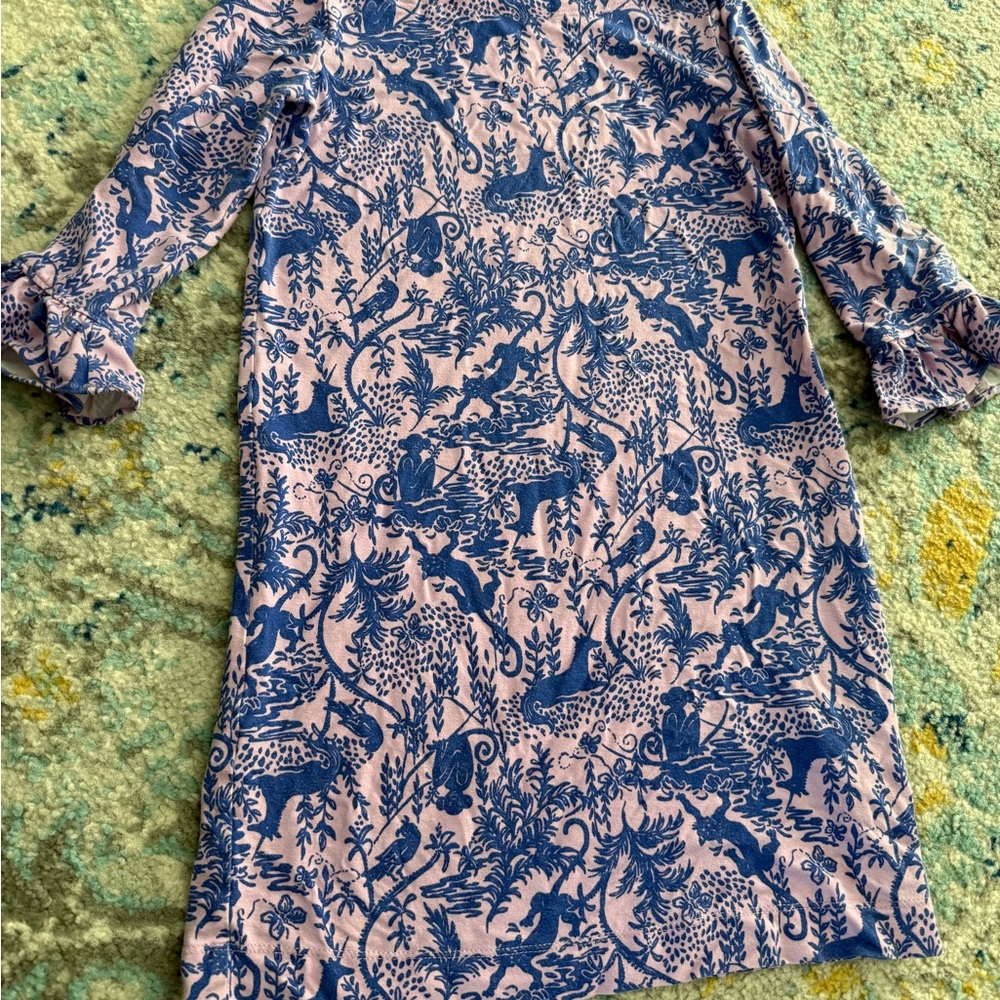 Girls Lilly Pulitzer Blue and Pink Patterned Dress